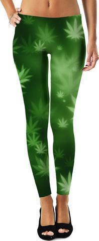 Smokey Cannabis Leaf Leggings